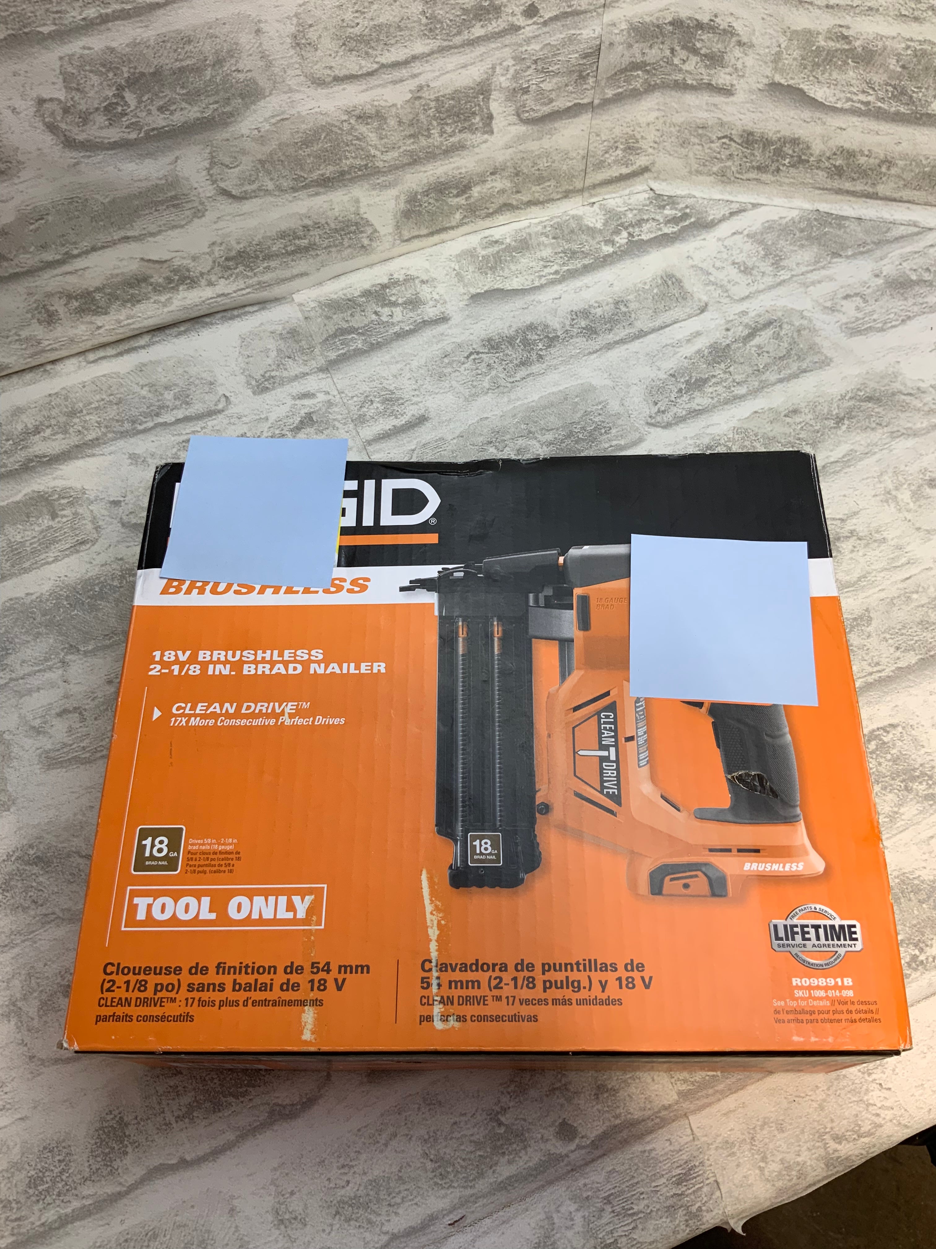 RIDGID 18V Brushless Cordless 18-Gauge 2-1/8 in. Brad Nailer (Tool Only) (7594237231342)